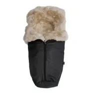 Bozz åkpåse ergonomisk lammskinn, svart melange/linen långhårig