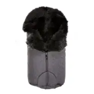 Bozz åkpåse lammskinn, grå melange/grå långhårig