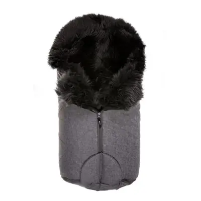 Bozz åkpåse lammskinn, grå melange/grå långhårig