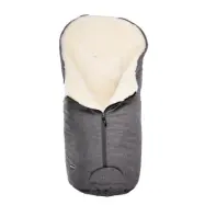 Bozz åkpåse lammskinn, grå melange/vit korthårig