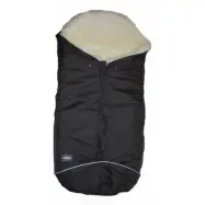 Bozz åkpåse lammskinn, grå/vit långhårig