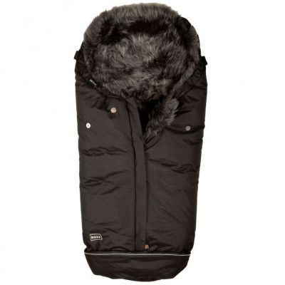 Bozz Åkpåse Lammskinn Långhårigt (Svart/Grå)