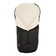 Bozz åkpåse lammskinn, svart melange/vit korthårig