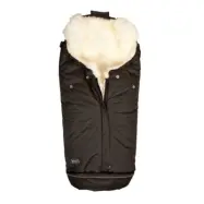 Bozz åkpåse lammskinn, svart/vit långhårig