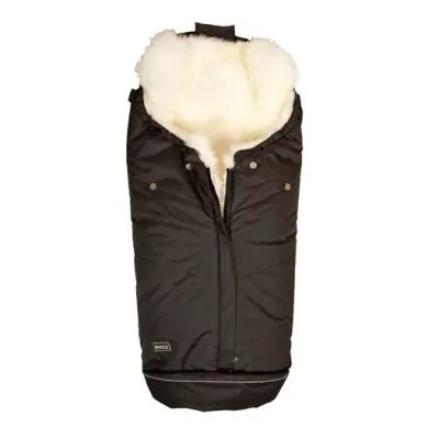 Bozz åkpåse lammskinn, svart/vit långhårig