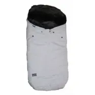 Bozz åkpåse lammskinn, vit/grå långhårig