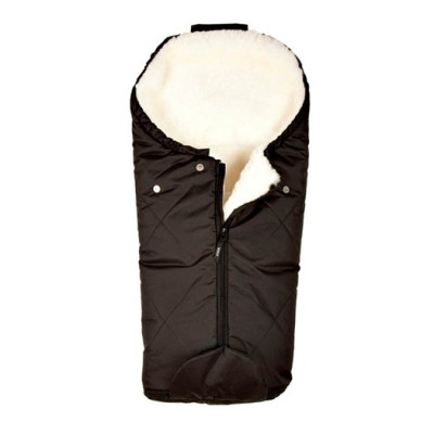 Bozz åkpåse small lammskinn, svart/vit korthårigt