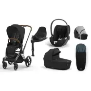 Cybex Priam duovagn 2023 med Cloud T babyskydd, bas, åkpåse&solskydd