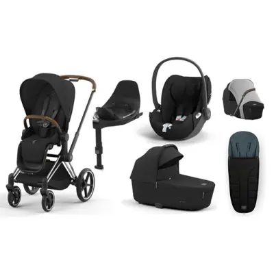 Cybex Priam duovagn 2023 med Cloud T babyskydd, bas, åkpåse&solskydd