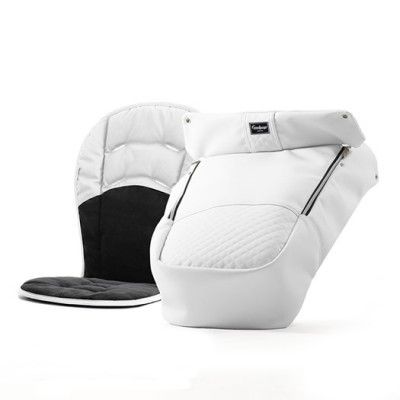 Emmaljunga åkpåse NXT De Luxe ERGO 2022, polar white leatherette, polar White Leatherette