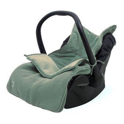 Jollein åkpåse stickad/teddy babyskydd, river ash green