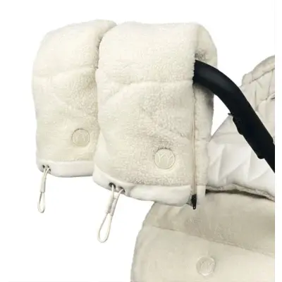Najell handmuff med dragkedja, teddy white