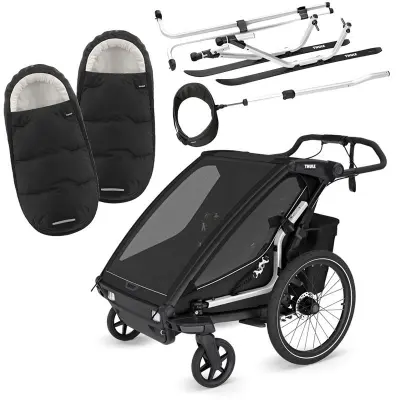 Thule Chariot Sport 2 cykelvagn G3 + Chariot Skiing Kit + Elements high performance åkpåse M/L