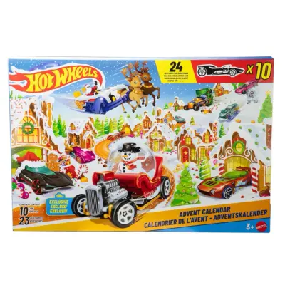 Hot Wheels Adventskalender 2025 - 10 Bilar och 23 Tillbehör