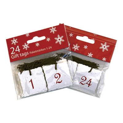 Juletiketter med Snöre