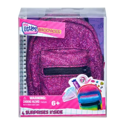 Real Littles Backpacks s3 : Model - Lila Glitter - Real Littles -  Leksaksaffären