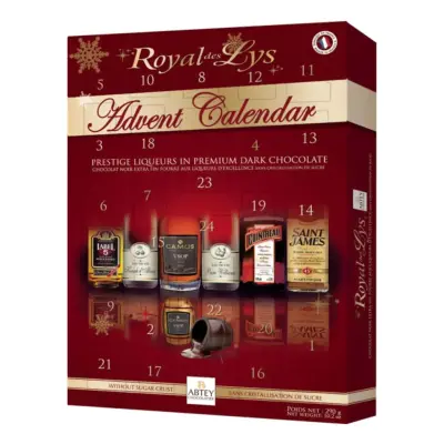 Royal Des Lys Adventskalender med Spritfylld Choklad - 290 g