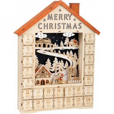 Small Foot - Adventskalender Kerst 33 X 49 Cm Wood Brun