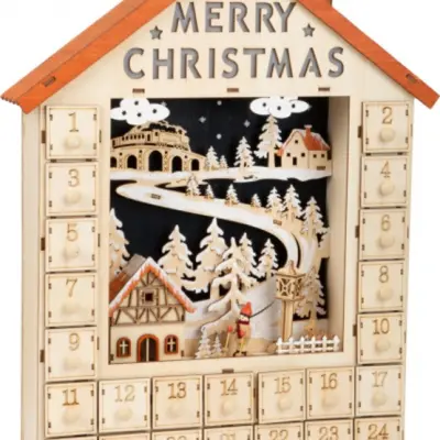 Small Foot - Adventskalender Kerst 33 X 49 Cm Wood Brun