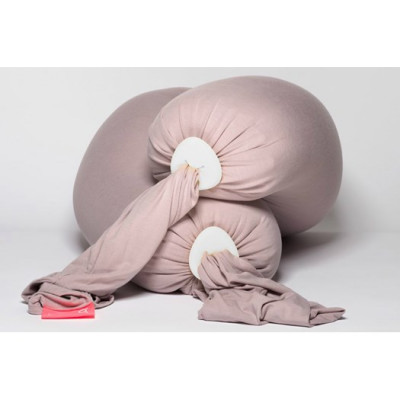 bbhugme gravid- och amningskudde, dusty pink/vanilla