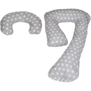 Viking Choice Amningskudde - Graviditetskudde - Set - 100% Bomull - 235 Cm - Grå Med Vitt Prickmönster