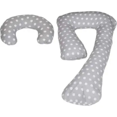 Viking Choice Amningskudde - Graviditetskudde - Set - 100% Bomull - 235 Cm - Grå Med Vitt Prickmönster