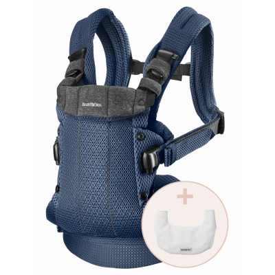BabyBjörn Bärsele Harmony med haklapp - Marinblå / 3D-mesh