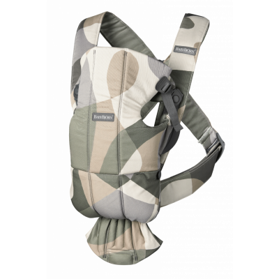 BabyBjörn - Bärsele Mini - Mönstrad, Kaki/Grön / Bomull
