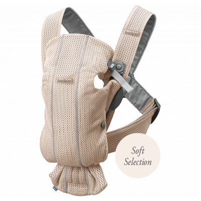BABYBJÖRN Bärsele Mini - Pärlemorrosa, 3D Mesh