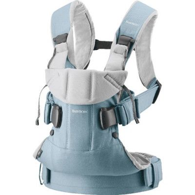 Babybjörn bärsele One, Louie&Belle ljusblå/ljusgrå cotton