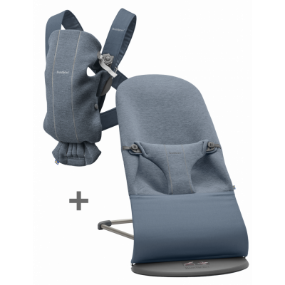 BABYBJÖRN Basic Startkit för nyfödda - Duvblå, 3D Jersey