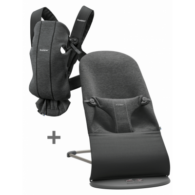 BABYBJÖRN Basic Startkit för nyfödda - Svartgrå, 3D Jersey