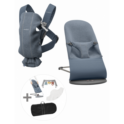 BABYBJÖRN Medium Startkit för nyfödda - Duvblå, 3D Jersey