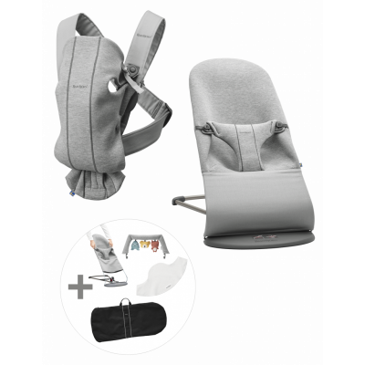 BabyBjörn Medium Startkit för nyfödda - Ljusgrå / 3D-jersey
