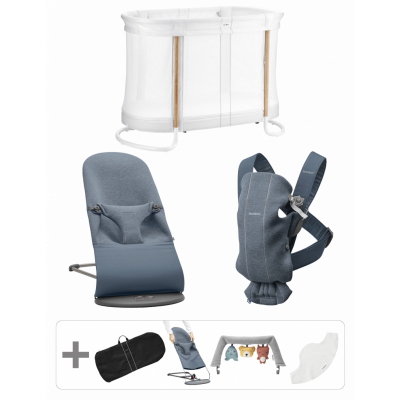 BABYBJÖRN Premium Startkit för nyfödda - Duvblå, 3D Jersey
