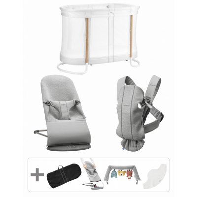 BabyBjörn Premium Startkit för nyfödda - Ljusgrå / 3D-jersey