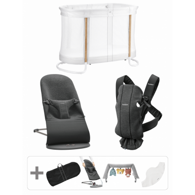 BabyBjörn Premium Startkit för nyfödda - Svartgrå / 3D-jersey