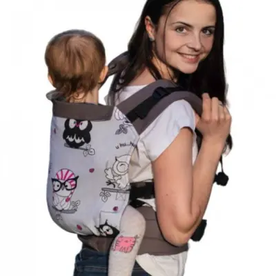 Luna Dream - Bärsele Grow Up owl Bomull Grå/Rosa/Svart