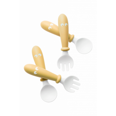 BabyBjörn - Barnsked och Gaffel, 4 delar - Blekgul