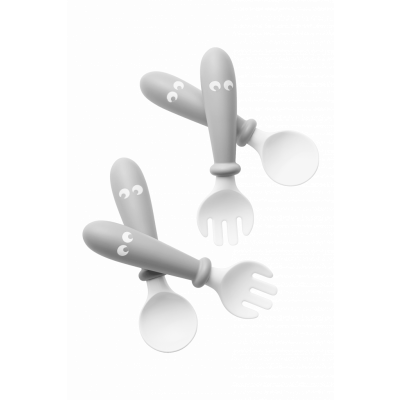 BabyBjörn - Barnsked och Gaffel, 4 delar - Grå