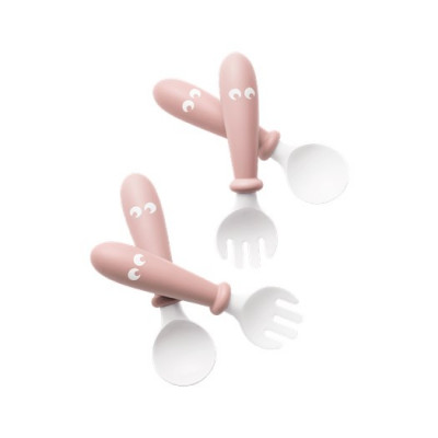 Babybjörn barnsked&gaffel 4 delar, blekrosa