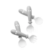 Babybjörn barnsked&gaffel 4 delar, grå