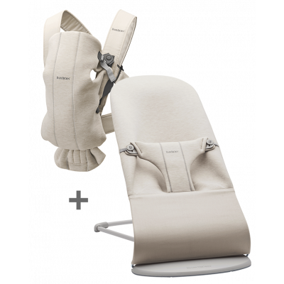 BabyBjörn - Basic Startkit för nyfödda - Ljusbeige / 3D-jersey