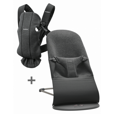 BabyBjörn - Basic Startkit för nyfödda - Svartgrå / 3D-jersey