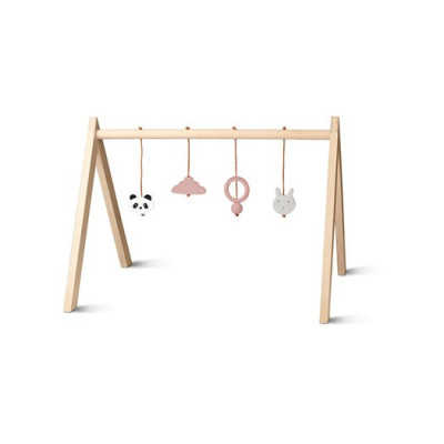 Liewood babygym i trä, natur/rosa