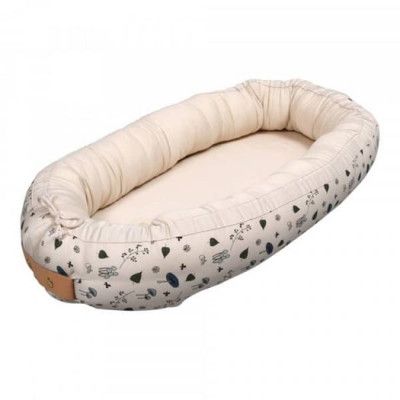 Filibabba babynest/sovorm EKO, forest floor blå