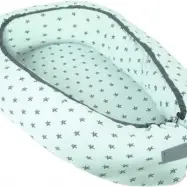 Interbaby - Babynest Star 86 X 50 Cm Vit/Grå