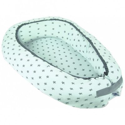 Interbaby - Babynest Star 86 X 50 Cm Vit/Navy