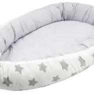 Lulando - Babynest Sterren 80 X 45 Cm Grå/Rosa