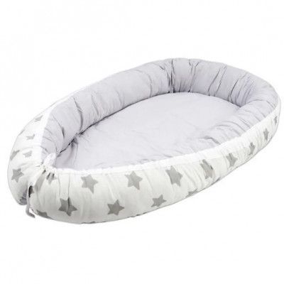 Lulando - Babynest Sterren 80 X 45 Cm Grå/Rosa
